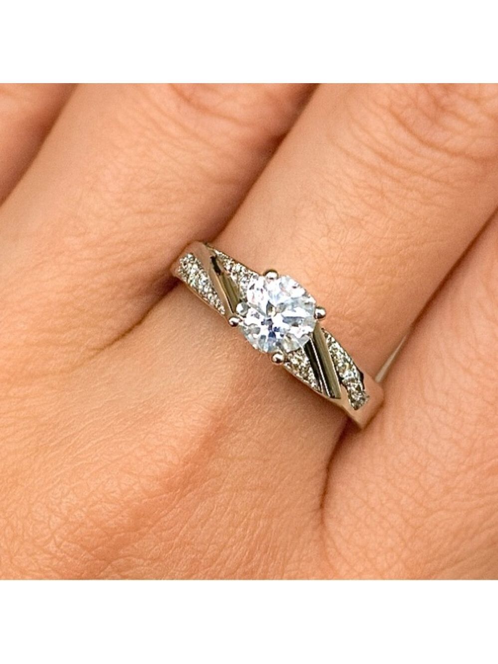 0.75 CTW MOISSANITE over 925 Sterling Silver ring